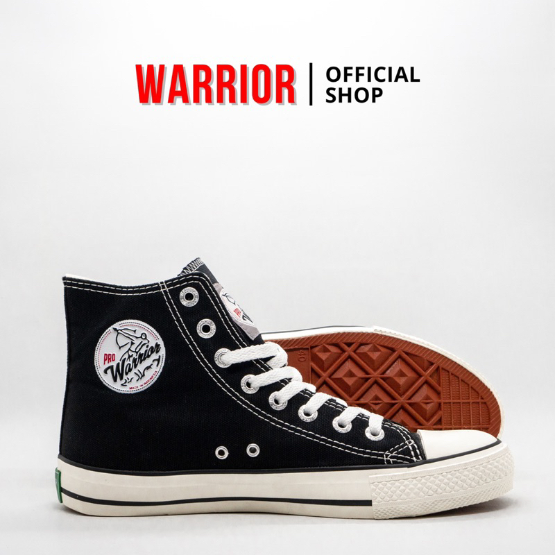 Warrior Pro Basic Black White HC - Sepatu Sekolah - Sepatu Warior