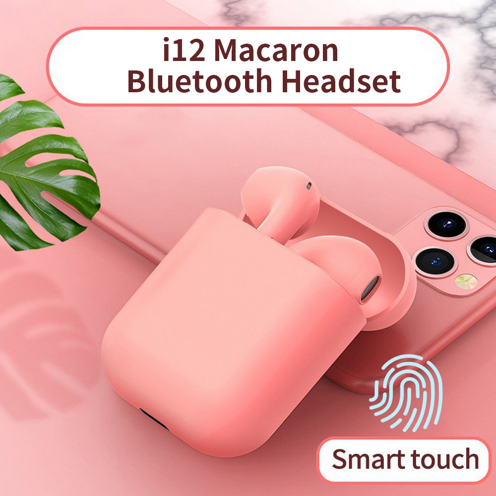 Matei COD Headset Bluetooth Earphone TWS i12 pro Wireless Headset macaron Inpods 12 Dengan Pelindung Kartun Silicone - Gambar 2