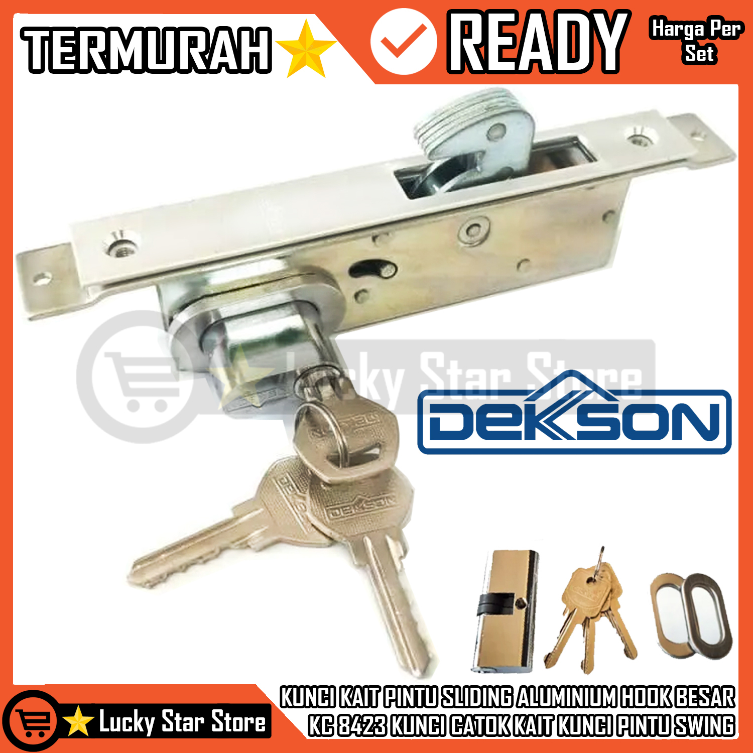 Dekkson Large Aluminum HOOK SLIDING DOOR Latch LOCK KC DKS Aluminum