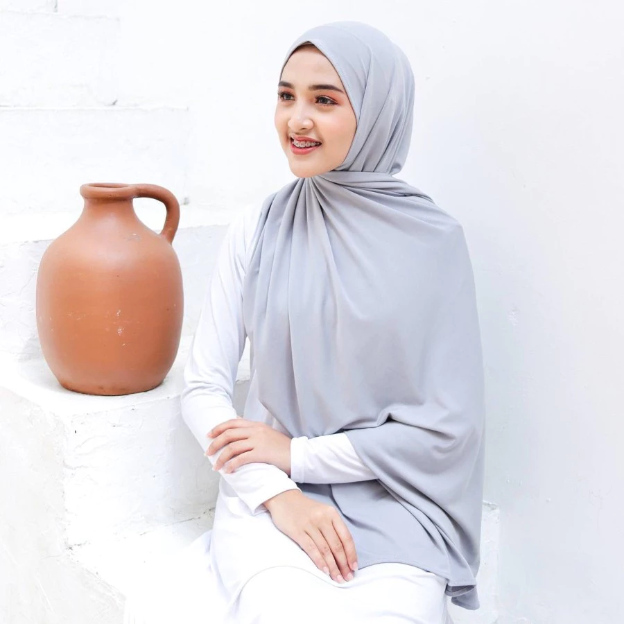 Jilbab Pashmina Kaos Premium / Jilbab Pashmina Kaos Polos - Gambar 2
