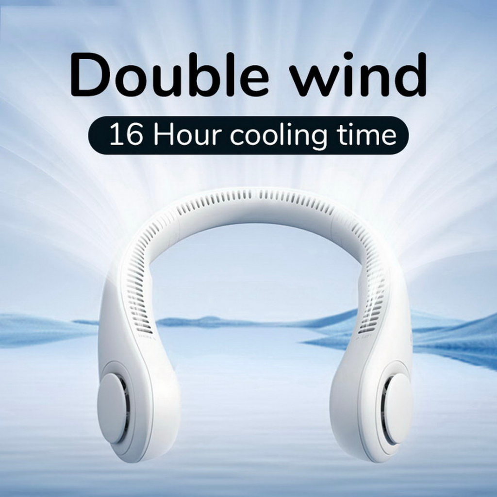 KIPAS ANGIN LEHER PORTABLE MINI HANGING NECK FAN USB TANPA BALING BALING KIPAS - Gambar 2