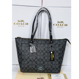 NWT Coach City Tote In Signature Canvas With Varsity Motif CB869