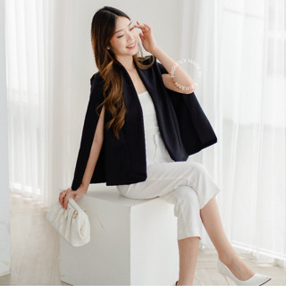 White cape blazer plus on sale size