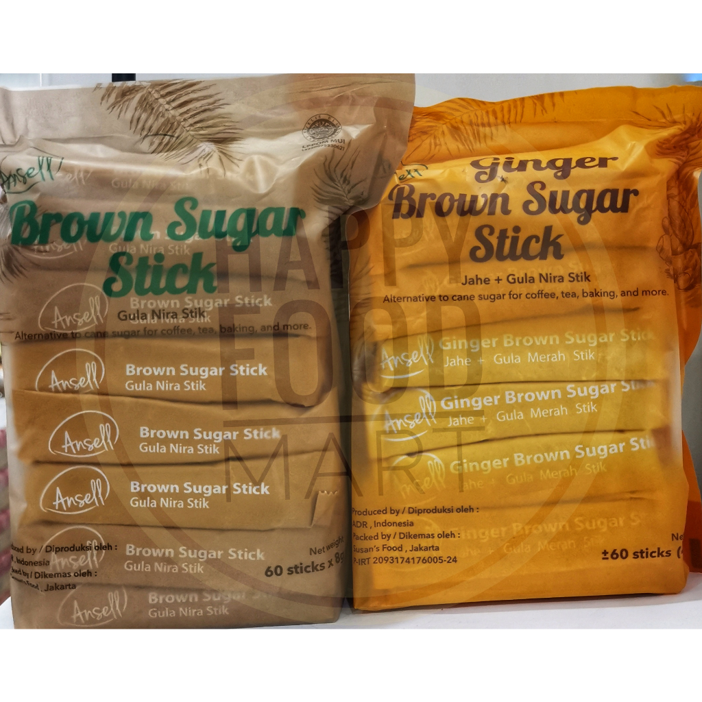 Merah Halal Ansell Brown Sugar Stick 60pcsginger Brown Sugar Nira Sugarjahe Powdered Brown 5291