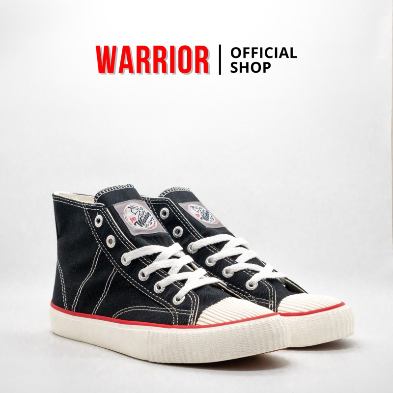 Sepatu Warrior Pro Classic Black White HC - Sepatu Sekolah Warrior