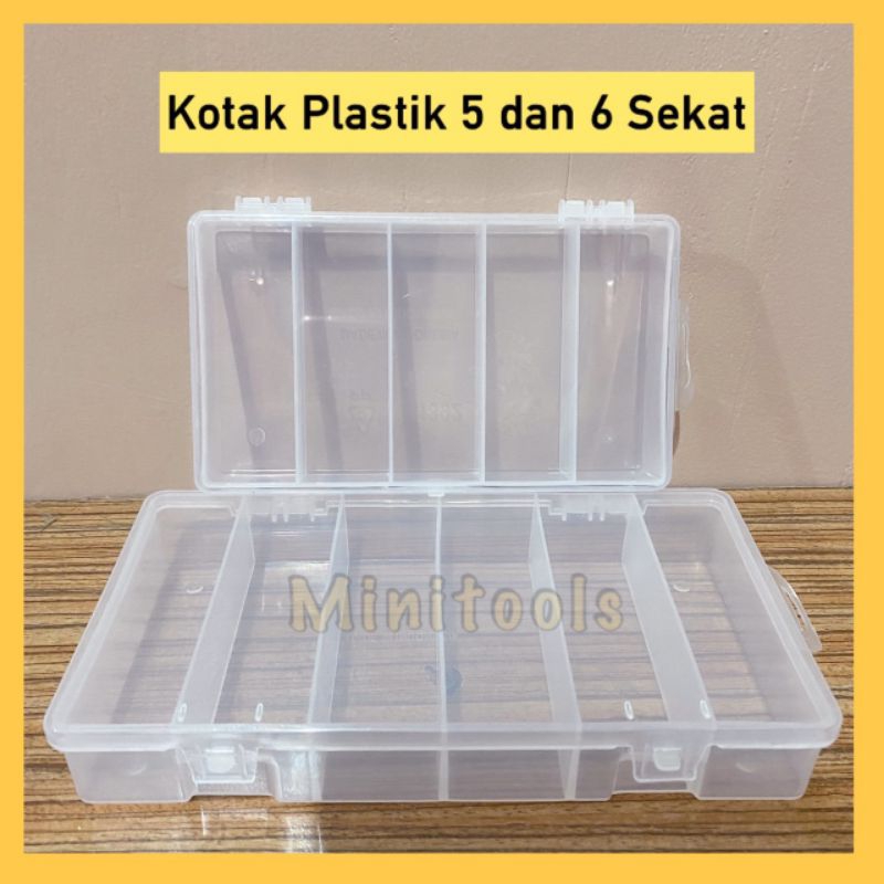 5-Section Plastic Box 6-Section Plastic Box/ Green Leaf 1392, 1393 ...