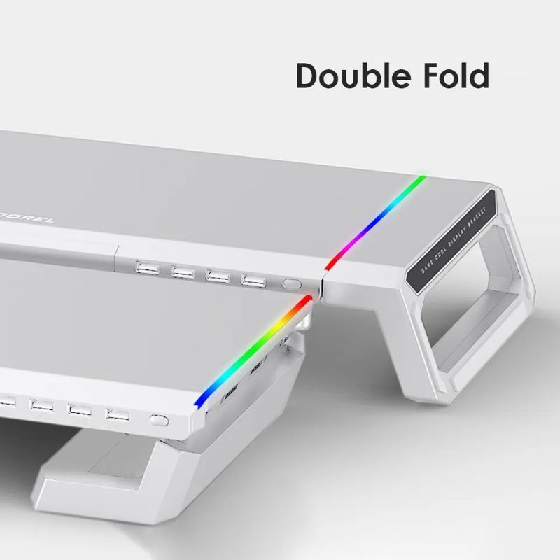 Computer Notebook Monitor Stand Riser RGB Light Mount Tabletop Bracket ...