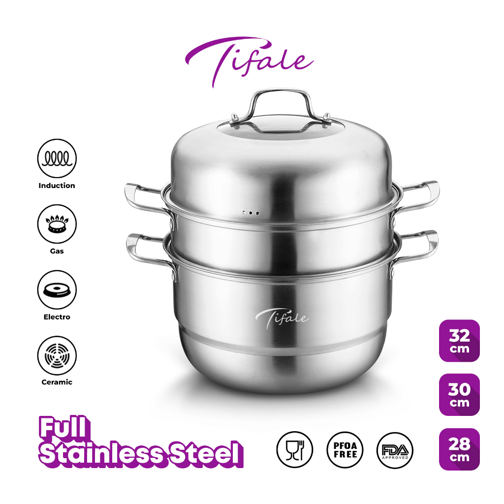 PERALATAN Tifale 2tier Steamer Pot Stainless Steel Steamer