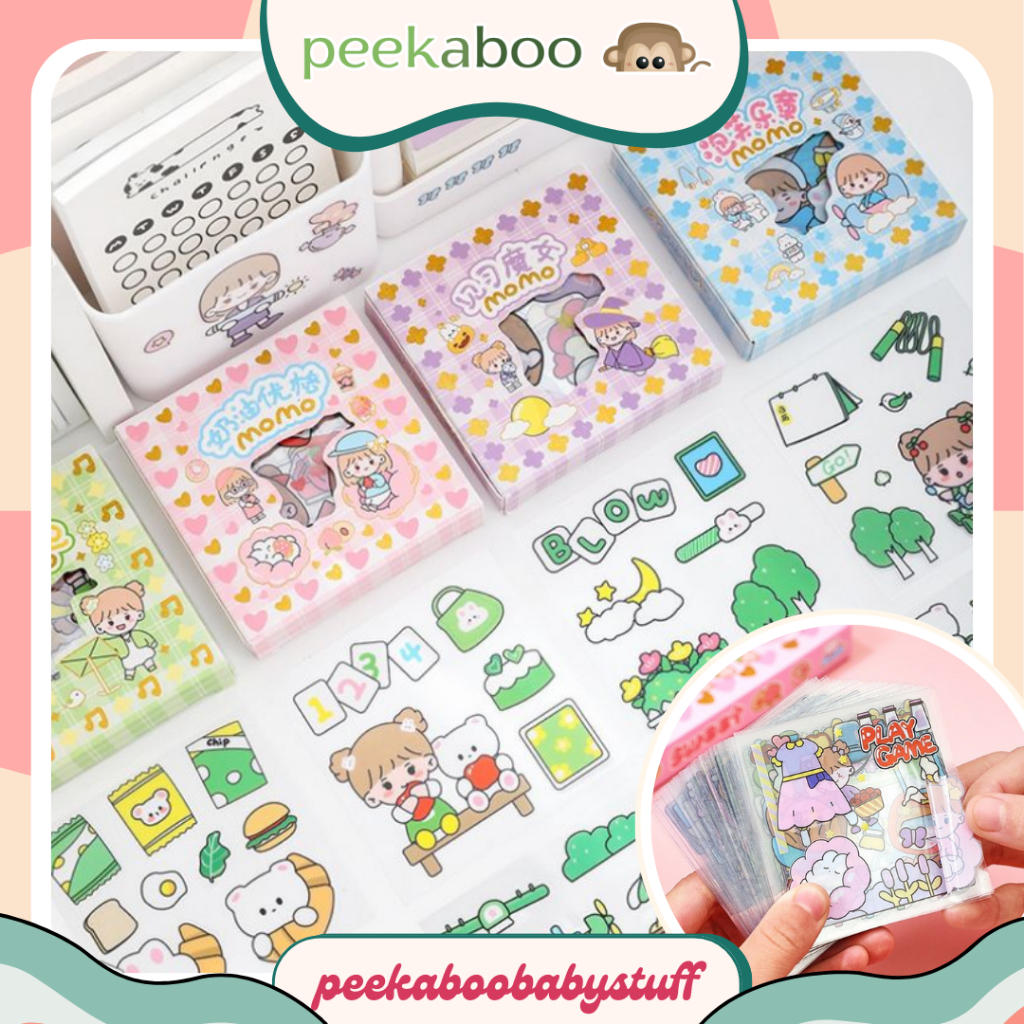 Momo Stickers 100 Sheets Cute Stickers Korean Stickers Journal Diary Viral Momo Stickers Box