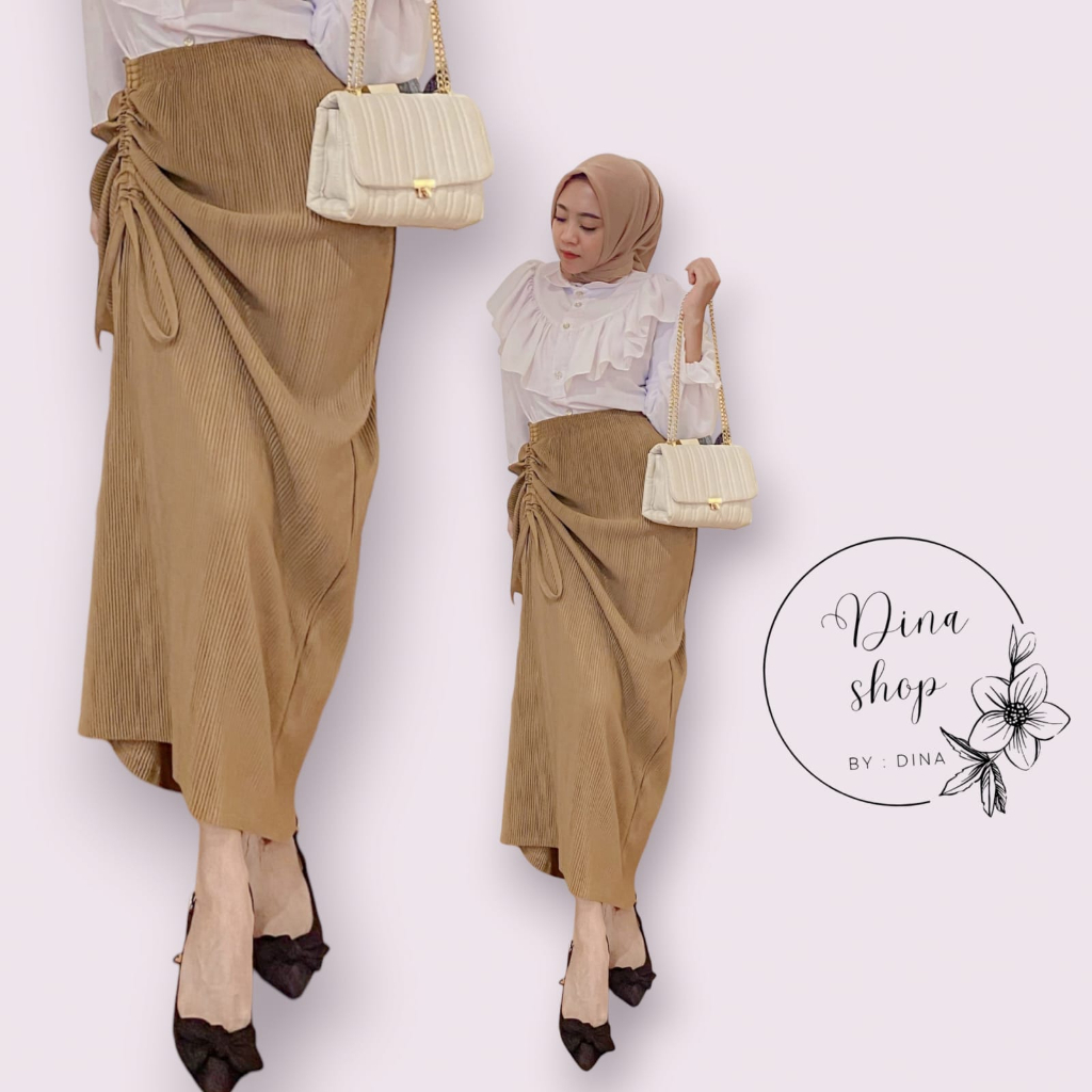 Long Drawstring Combination SPAN Pleated Skirt | Premium Pleated LIDI ...