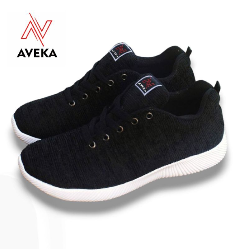 AVEKA YESY Sepatu Sneakers Casual Pria Wanita Sepatu Sekolah Hitam Size 36-43