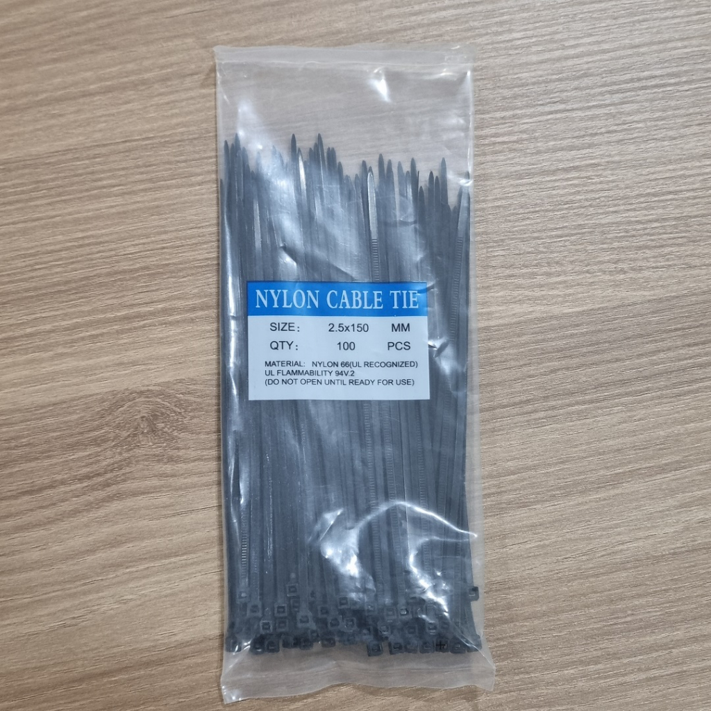 Nylon Kabel Ties Hitam Putih 10cm 15cm 20cm 25cm 30cm isi 100pcs Cable Tie - Gambar 3