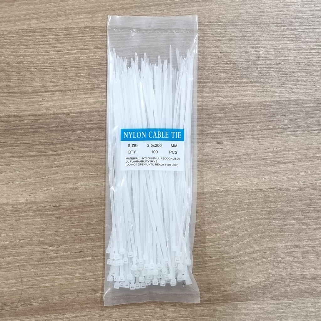 Nylon Kabel Ties Hitam Putih 10cm 15cm 20cm 25cm 30cm isi 100pcs Cable Tie - Gambar 4