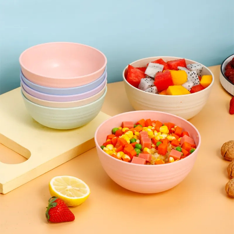 Dreamyhouse Wheat Straw Bowl 15cm / Mangkuk Sup Plastik Bahan Jerami Warna Warni - Gambar 3