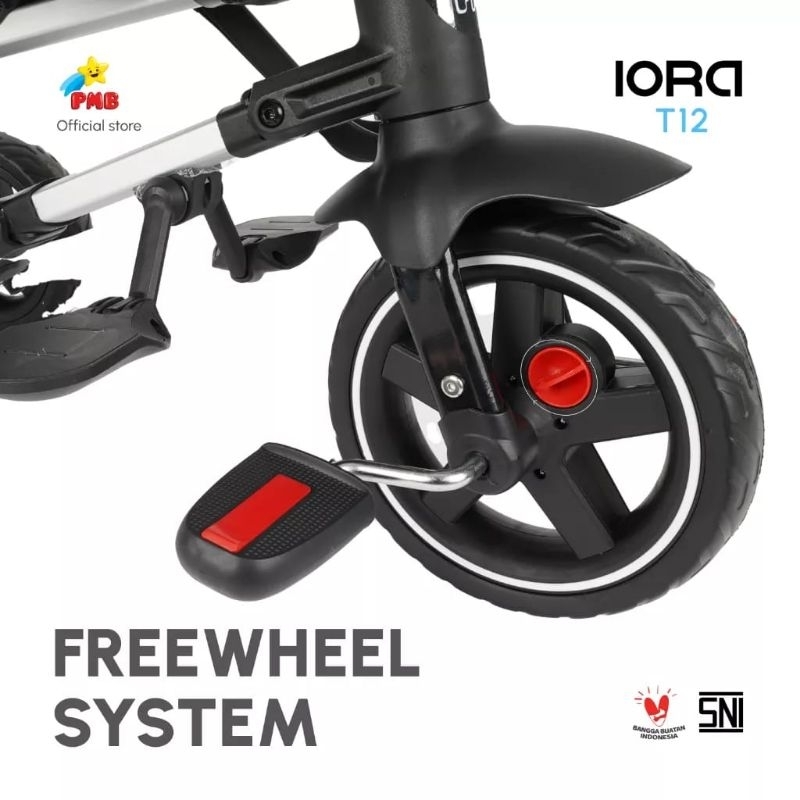 Sepeda roda tiga anak bisa di lipat stroller bmx IORA T12 portable - Gambar 2