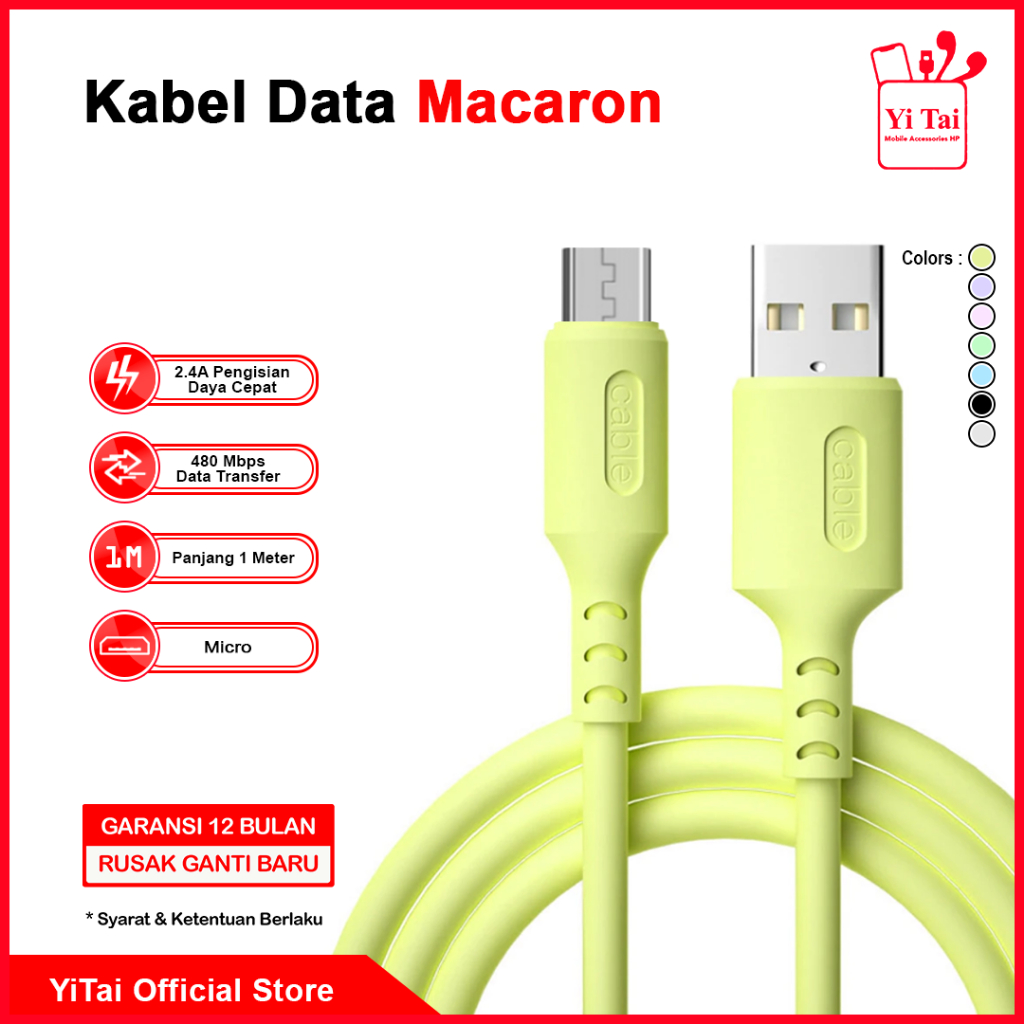 YI TAI - Kabel Data Macaron Micro Fast Charging