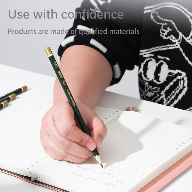 Deli Graphite Pencil / Pensil Kayu 2B Isi 12 Nyaman Digenggam EC29 - Gambar 2