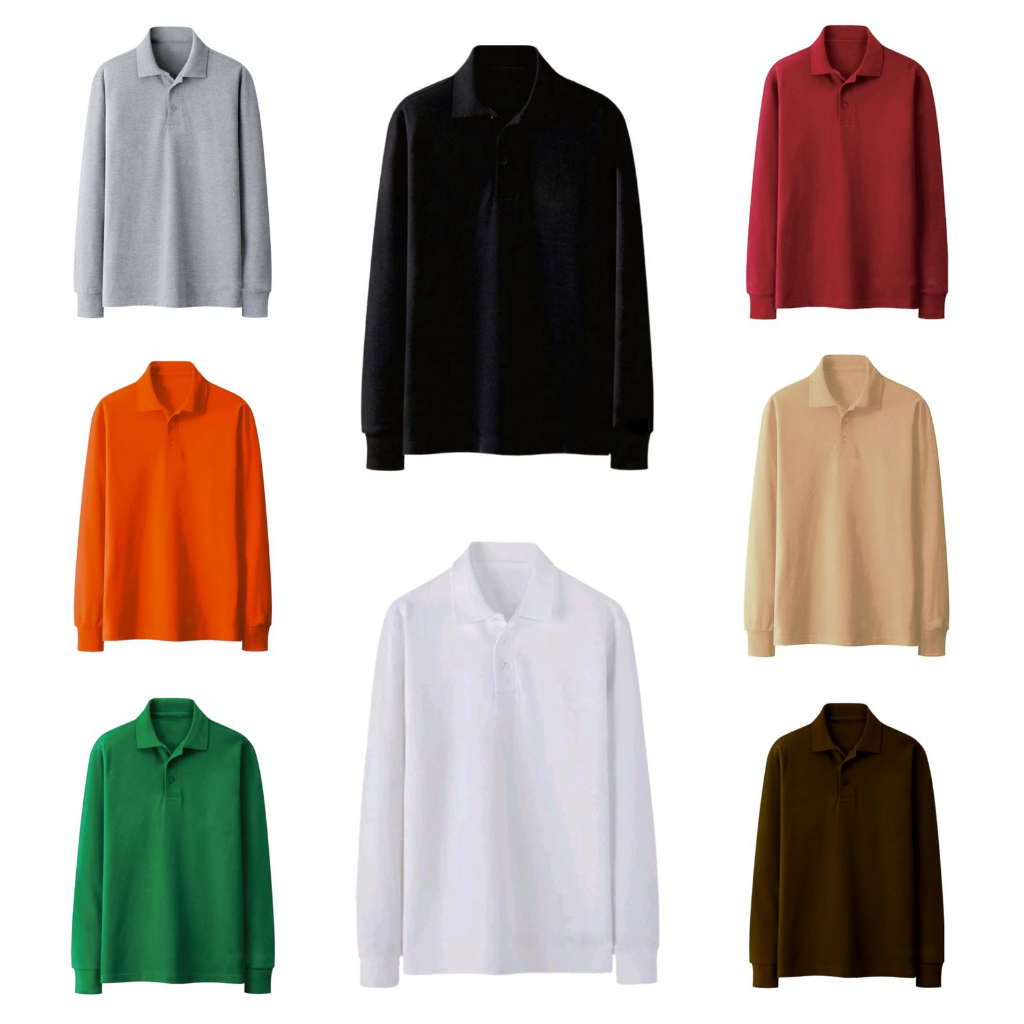Liso wear - Men's Plain Collar Shirt Long Sleeve | Men's T-shirt polo ...