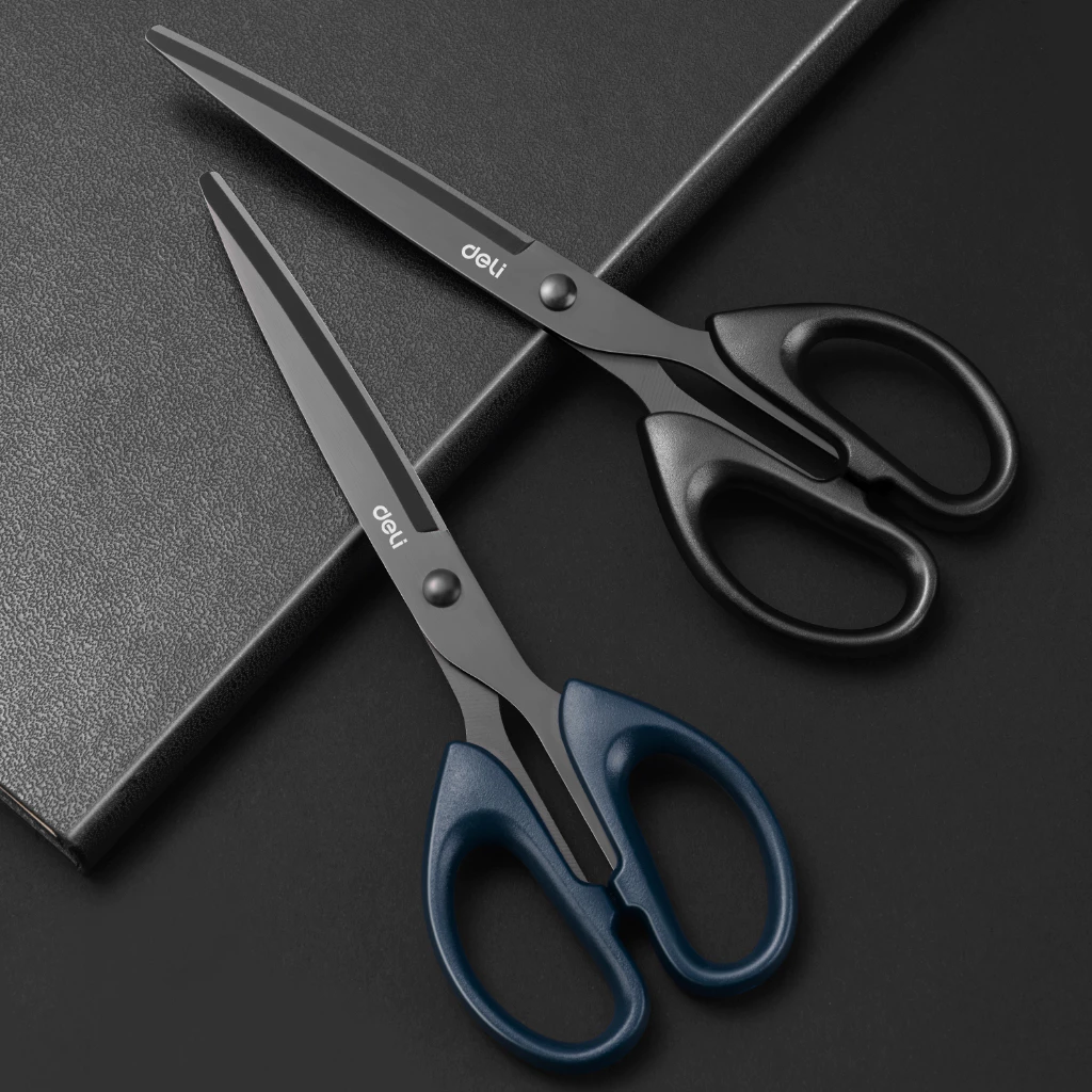Deli Gunting Teflon / Scissor Anti Karat Nyaman Digenggam 6009-S - Gambar 4