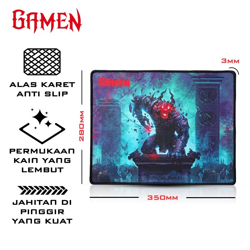 Gamen GP-L / GP-XL MP02 Gaming Mousepad Deskmat Murah - Gambar 3