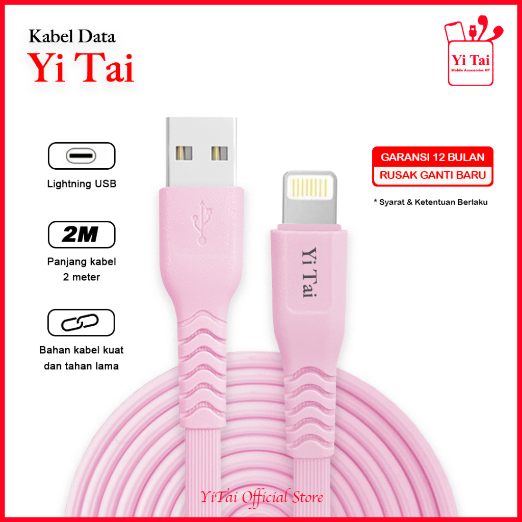 YI TAI - Kabel Data Iphone Lightning Usb Gepeng Fast Charging 2 meter