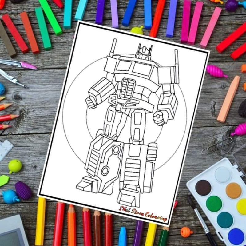 Transformers Themed Children's Coloring Paper V1 Drawing Paper/ (10 ...