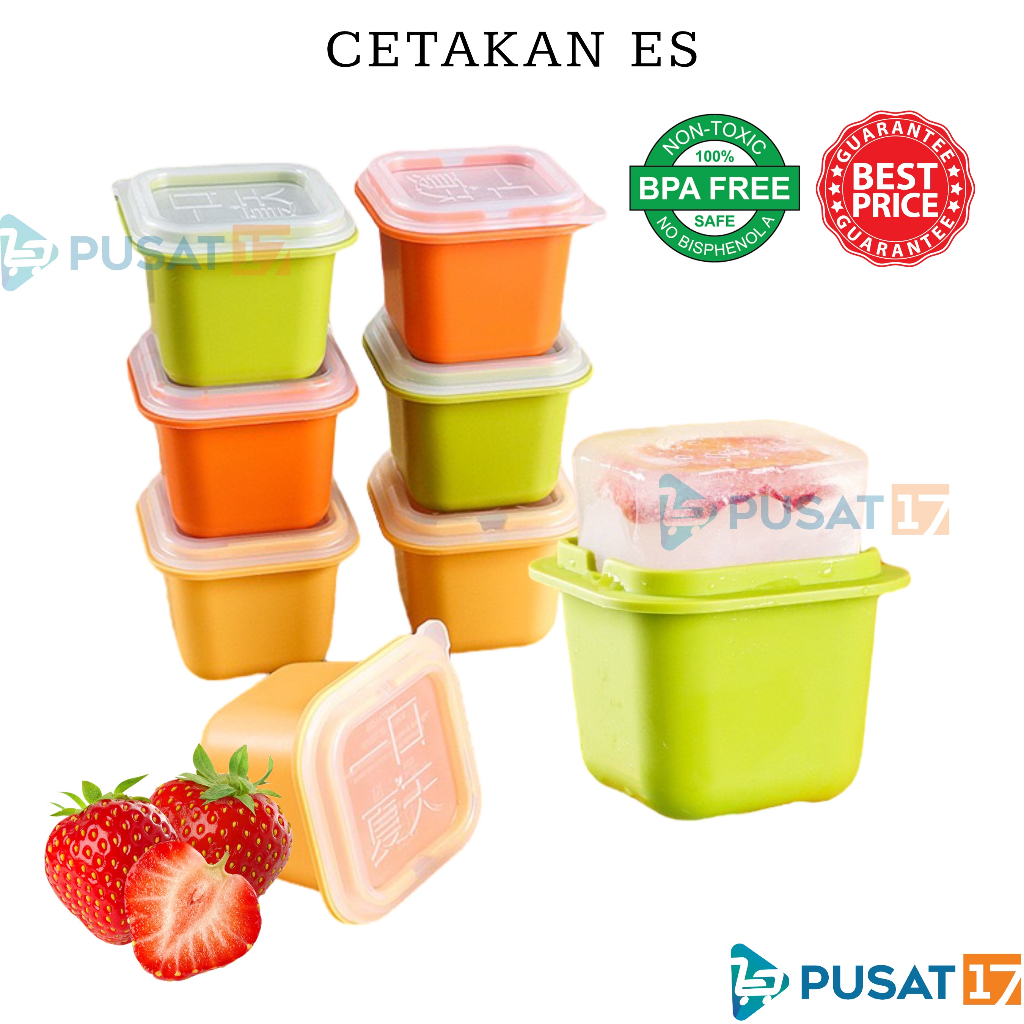 PUSAT17 CETAKAN ES BATU SEGI JUMBO PENUTUP / CETAKAN JELLY PUDDING AGAR AGAR COKELAT SERBAGUNA / TEMPAT CETAK ES BATU / ICE MOULD CUBE