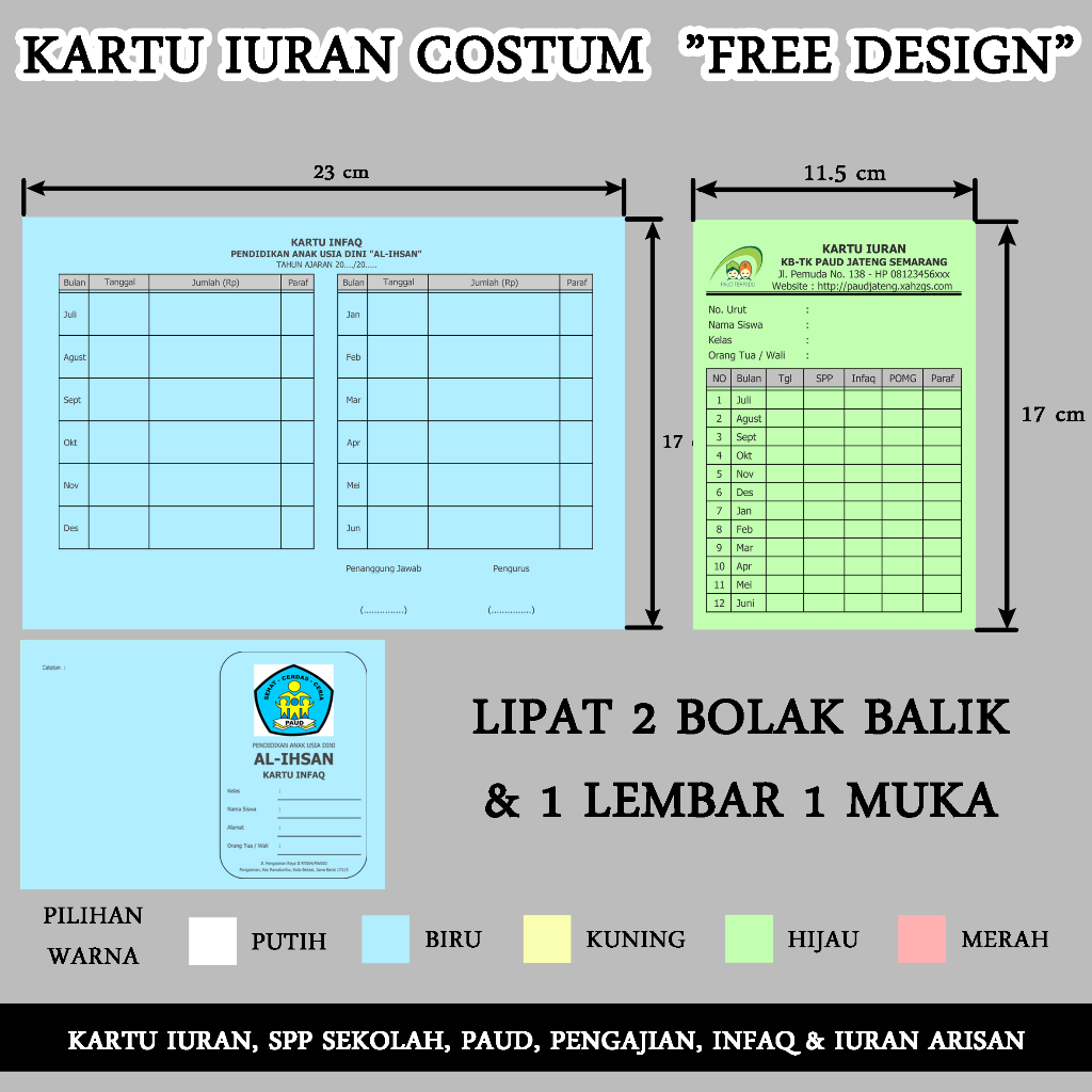 Print RT Contribution Cards, SPP Cards, Abscessess, custom Contribution ...