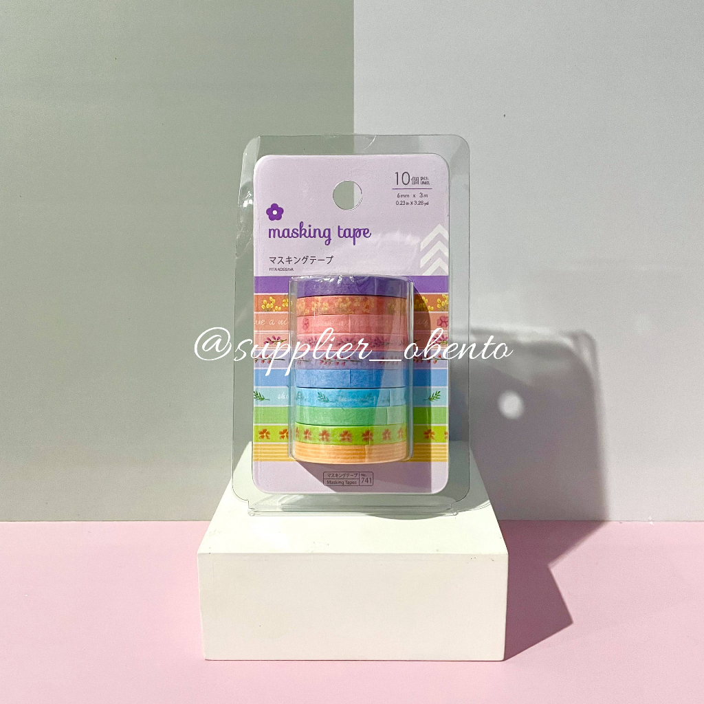 [Daiso/Seria] Flower Washi Tape Leaf Masking Tape Aesthetic Journaling Art Planner Craft Diy