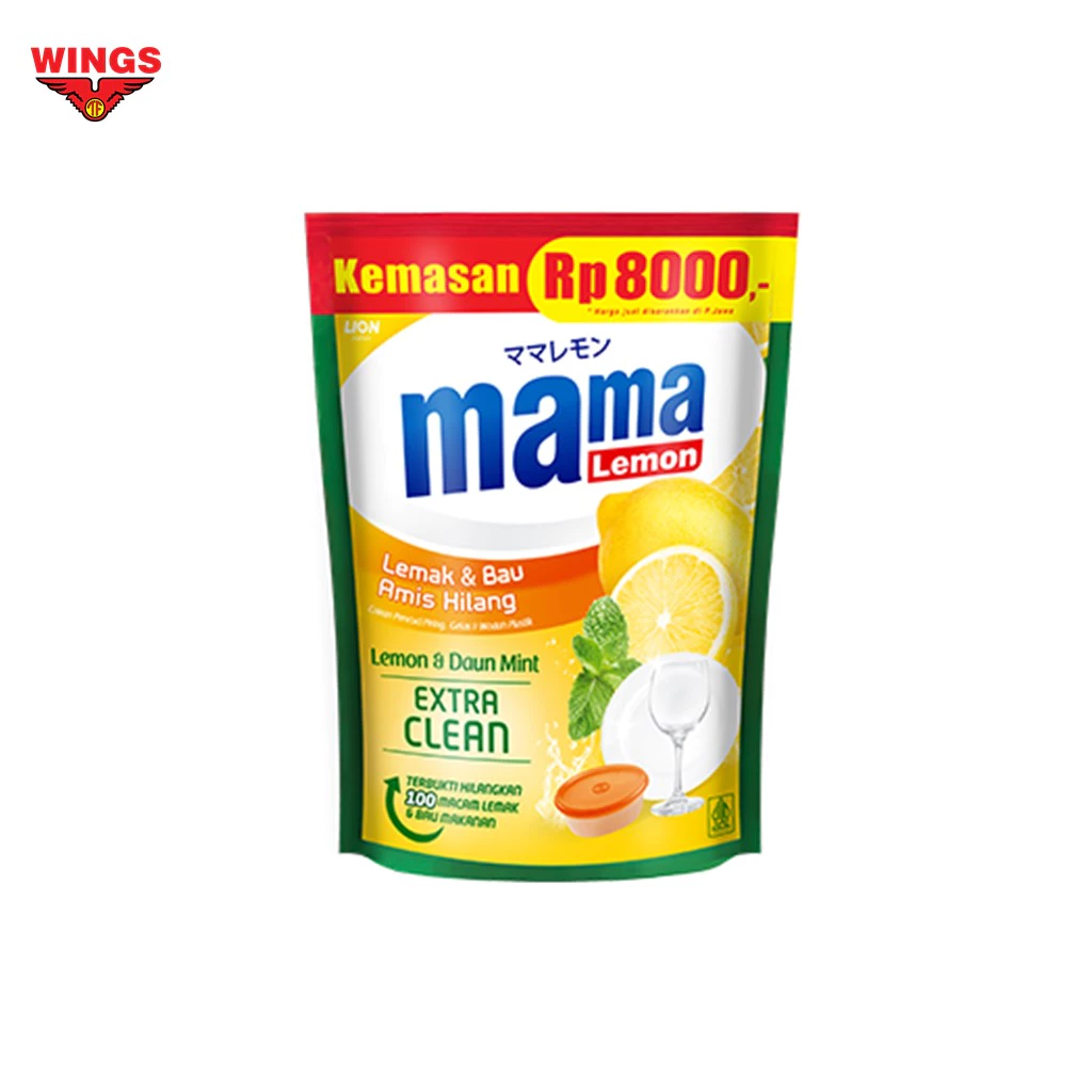 Mama Lemon Sabun Cuci Piring Daun Mint Pouch 430 ml - Gambar 3