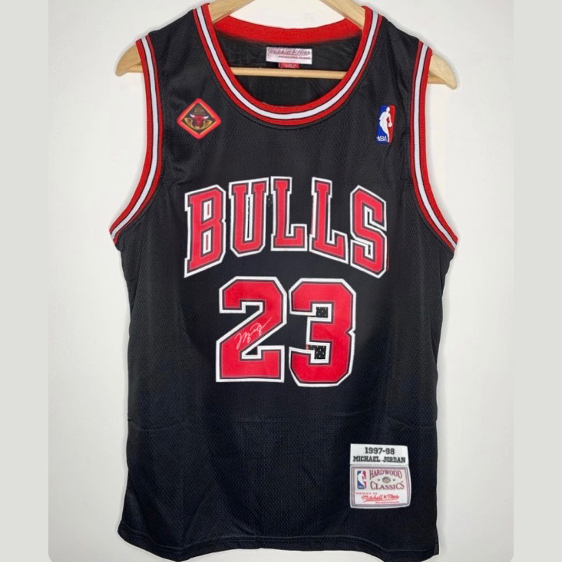 Hitam Nba Chicago Bulls 23 Michael Jordan Basketball Jersey Black 20th 