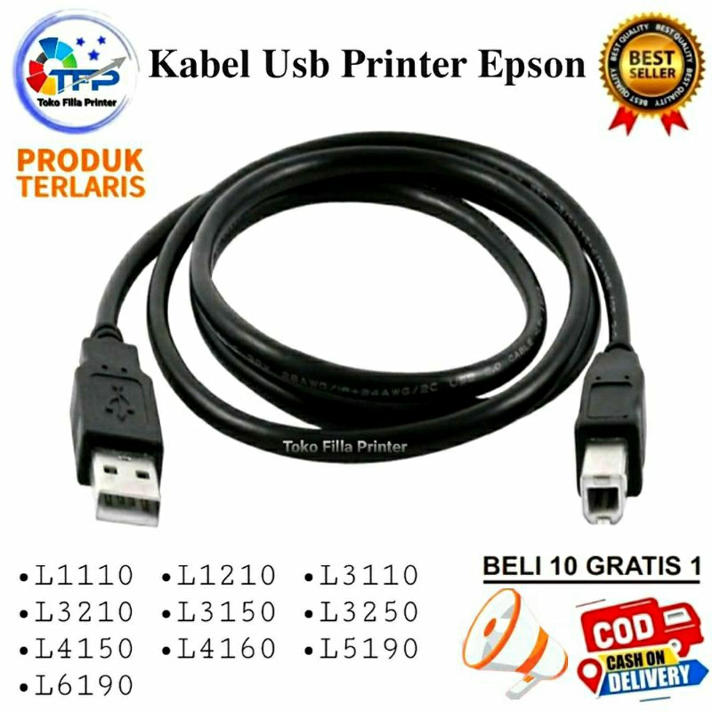 Epson Printer Usb Cable L1110 L1210 L3110 L3210 L3150 L3250 L4150 L4160