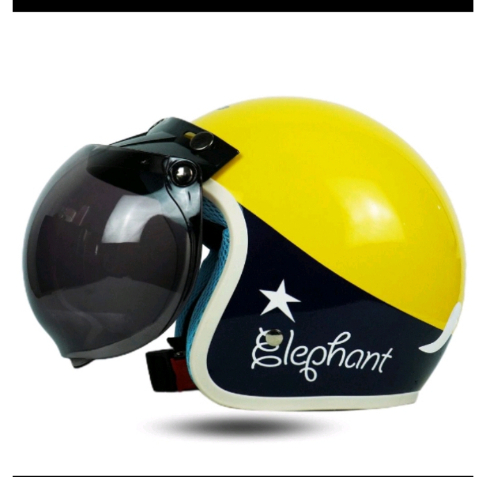 Helm anak ANT Mini Posh Elephant Yellow+ kaca(SNI)(3-6 thn)