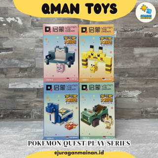 8Pcs/Set Pokemon Quest Building Blocks Pikachu Mewtwo Charmander Eevee  Squirtle Bulbasaur Grand Adventure Series Anime Toy Gifts