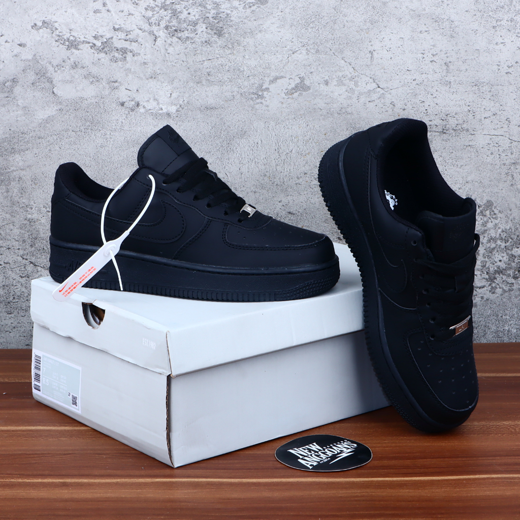 HITAM Air Force 1 One 07 Triple Full All Black Black Shoes