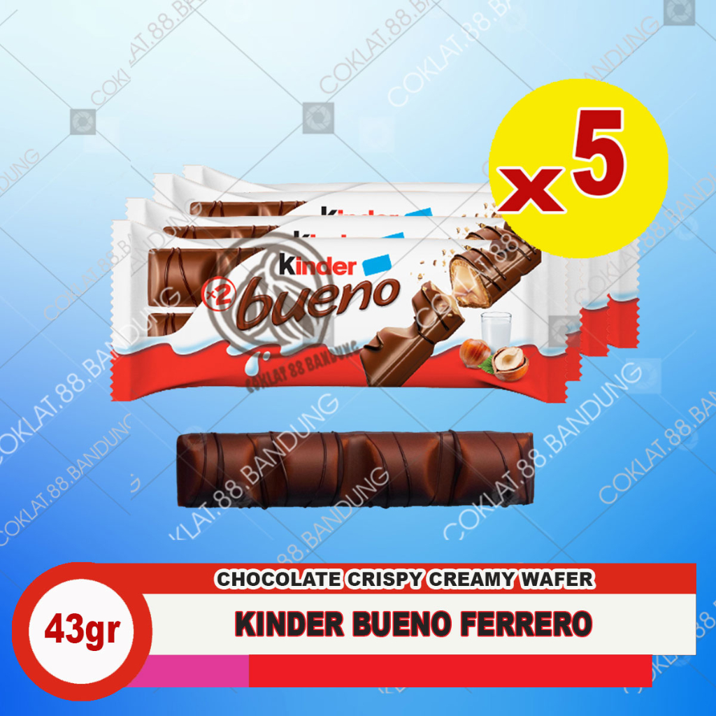 Kinder BUENO HALAL Contents 5pack X 43GR, KINDER FERRERO MINI CHOCOLATE