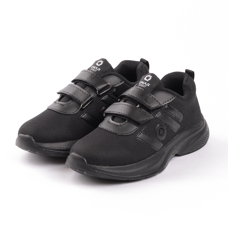 Onar Street - Sepatu Sekolah Anak Perempuan Laki Laki Hitam Putih Perekat Kode B-08 - Gambar 2