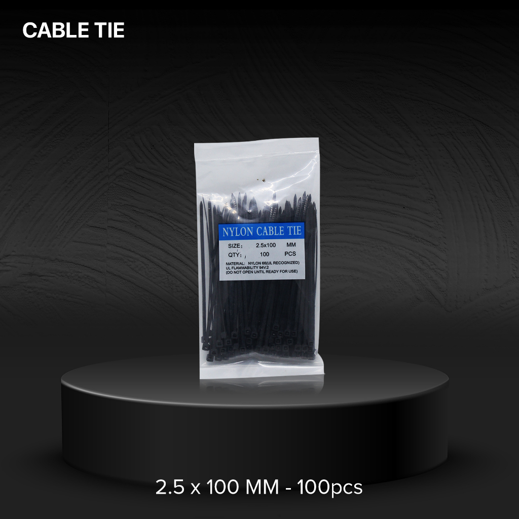 Nylon Kabel Ties 10cm isi 100pcs Cable Tie Insulock 2.5x100mm 10 cm Insulok Tis - Gambar 3
