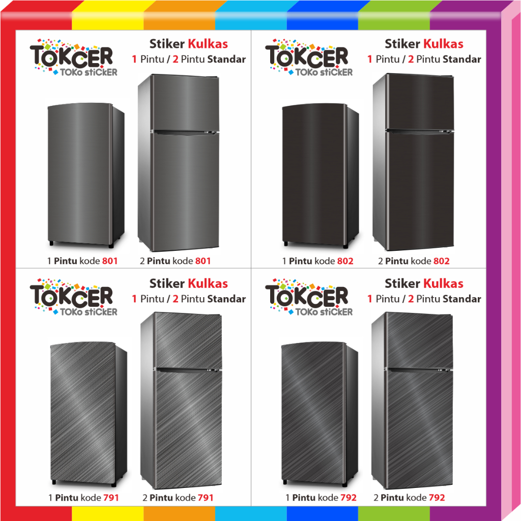 GLOSSY Anti-FADE LAMINATING Fridge STICKER uk 1 Door or 2 Doors Gray ...