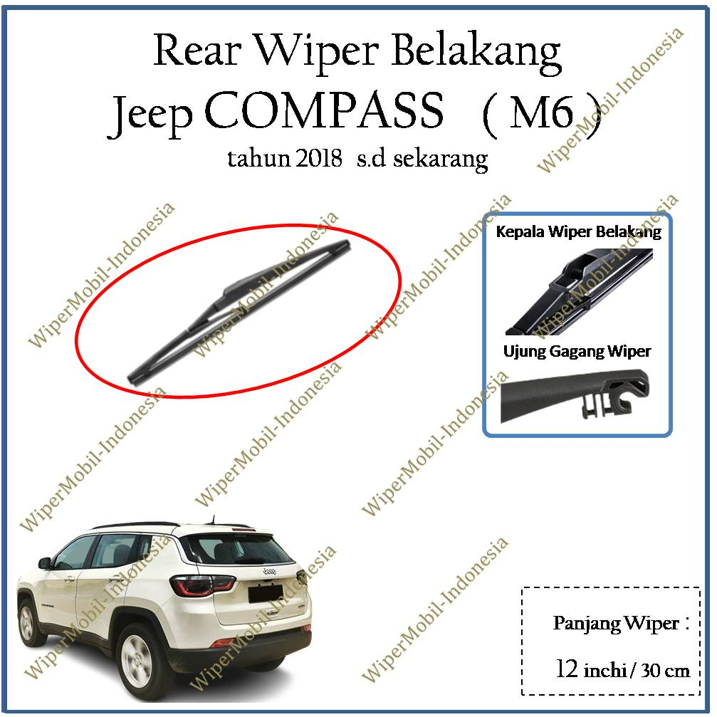 Jeep Compass Rear Glass Wiper 2018 2019 2020 2021 2022 2023 2024