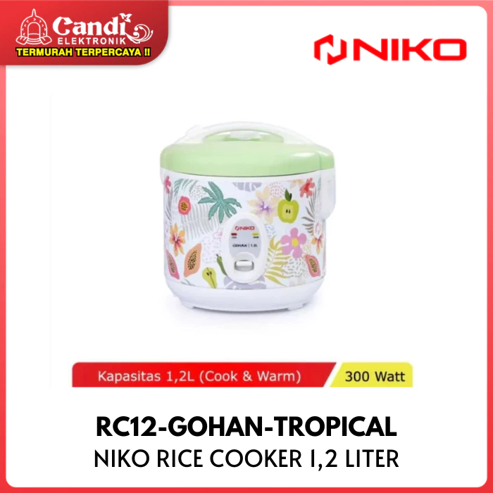 NIKO Rice Cooker Kapasitas 1,2 Liter RC12-GOHAN-TROPICAL - Gambar 2