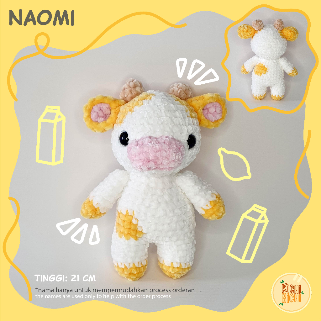 Lemoo The Cow) Amigurumi Plush Lemon Cow Crochet Yellow Cow