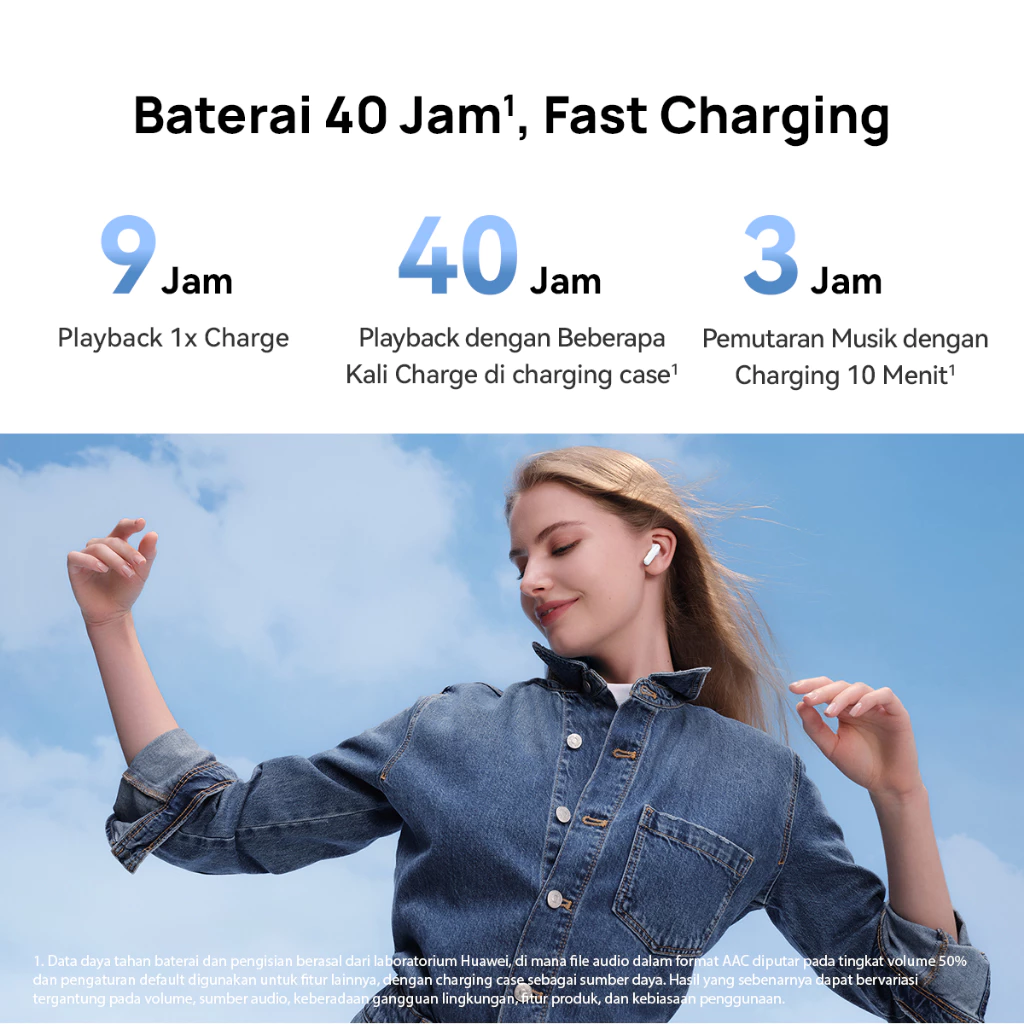HUAWEI FreeBuds SE 2 Wireless Earphone TWS / 40h Battery / Comfortable and Perfect Fit / Punchy Bass / IP54 Water Resistance - Gambar 4
