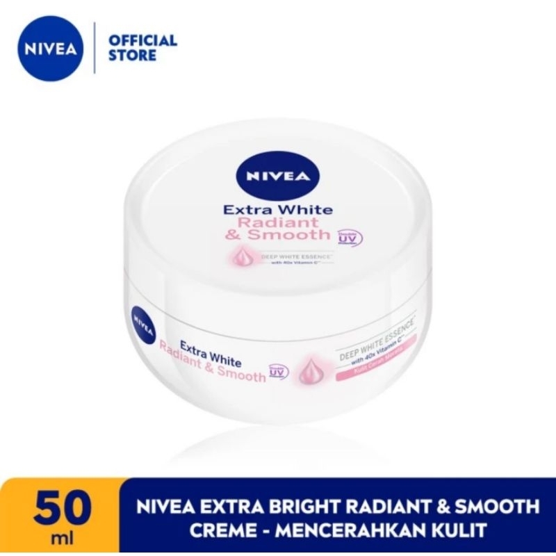 Nivea Extra White Radiant & Smooth Creme 50ml | Shopee Singapore