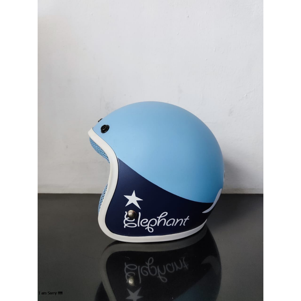 Helm Bogo anak ANT mini Posh Elephant Blue + kaca(SNI)(3-6 thn) - Gambar 2
