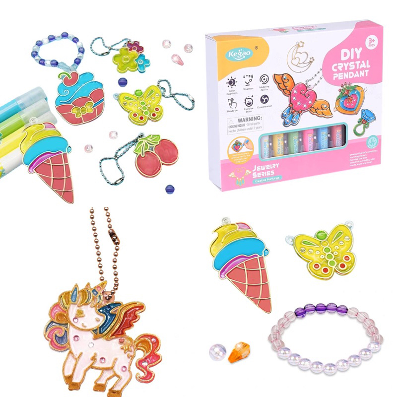 GANTUNGAN Diy crystal pendant Craft Coloring Keychain Accessories diy ...