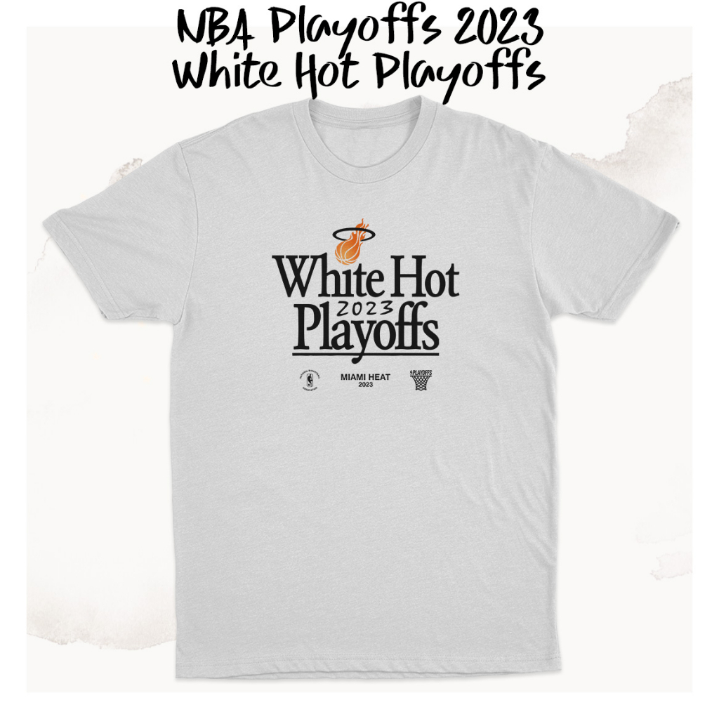 NBA 75th anniversary logo Miami Heat White Hot Playoffs 2021 2022 shirt