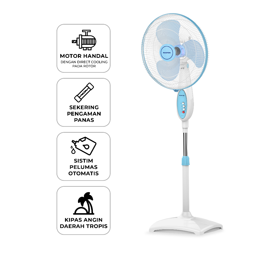Maspion Stand Fan Kipas Angin Berdiri 16 Inch EX-167 S - Gambar 4