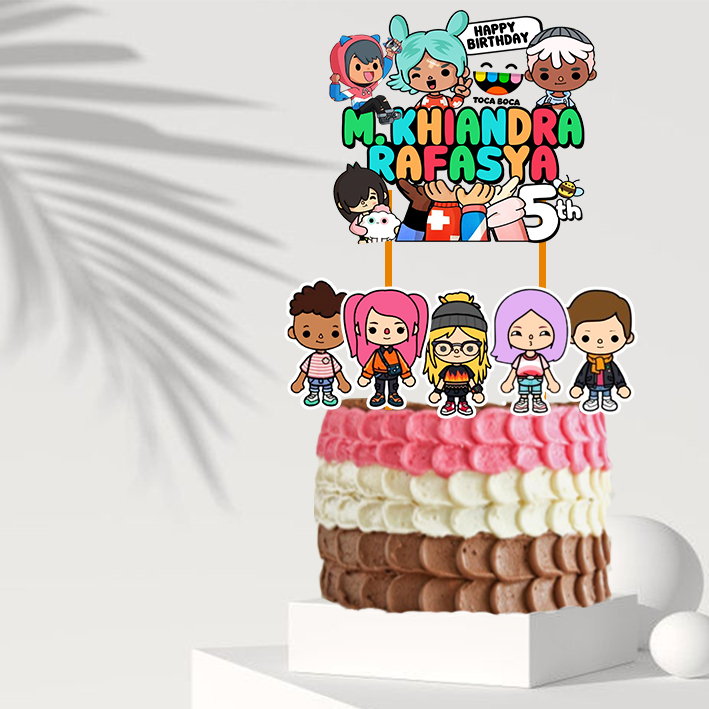 Toca Boca Birthday Cake Topper Birthday Cake Decoration Shopee Singapore