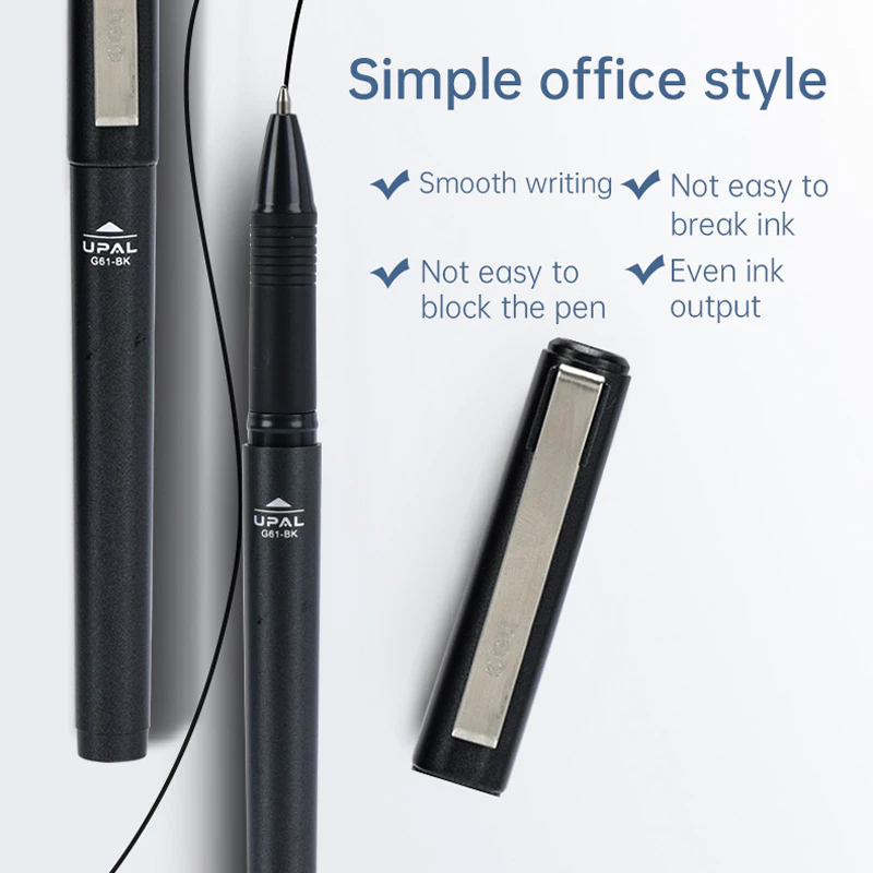 Deli Business Gel Pen / Pulpen Gel Profesional 1.0mm Clip Metal EG61 - Gambar 3